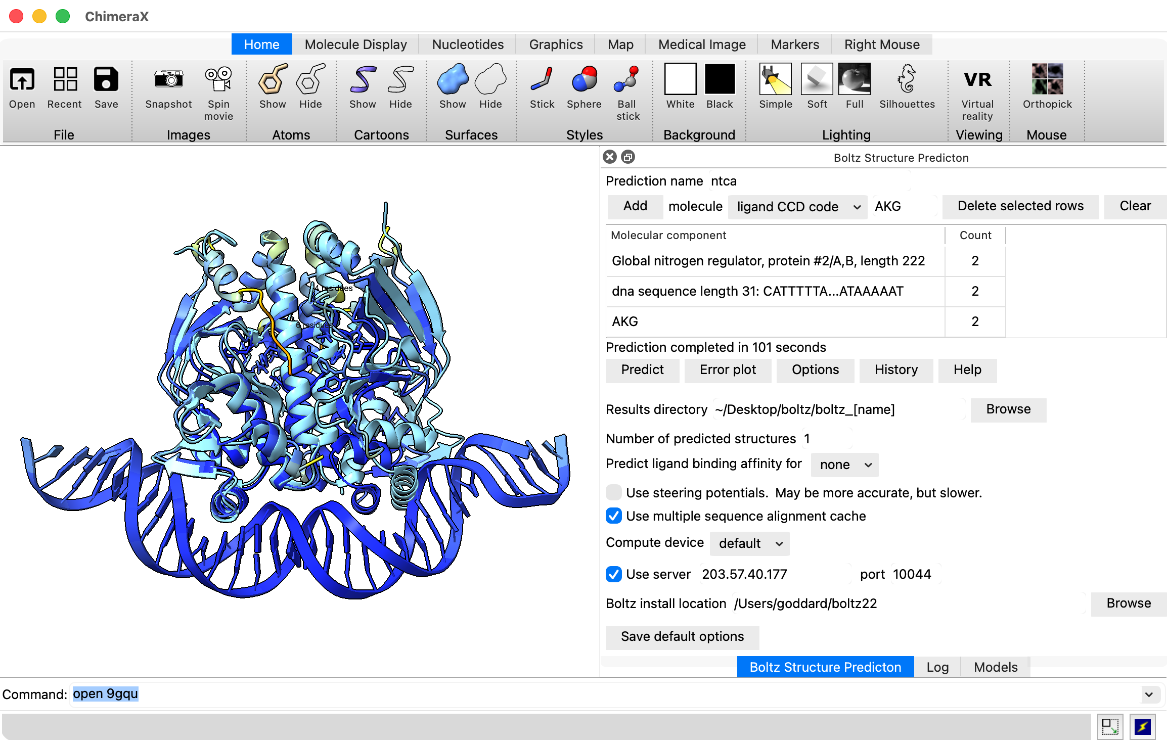 NTCA dimer ChimeraX screen capture